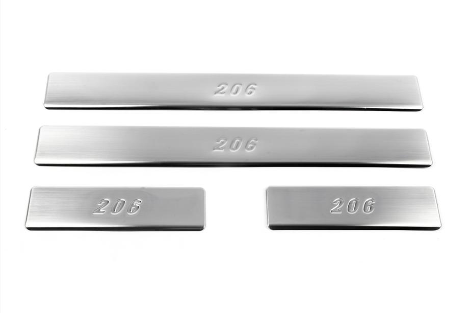 Peugeot 206 1998–2024 OmsaLine kynnyslistat (ruostumaton teräs) Etu- ja takasarja Kuva 2
