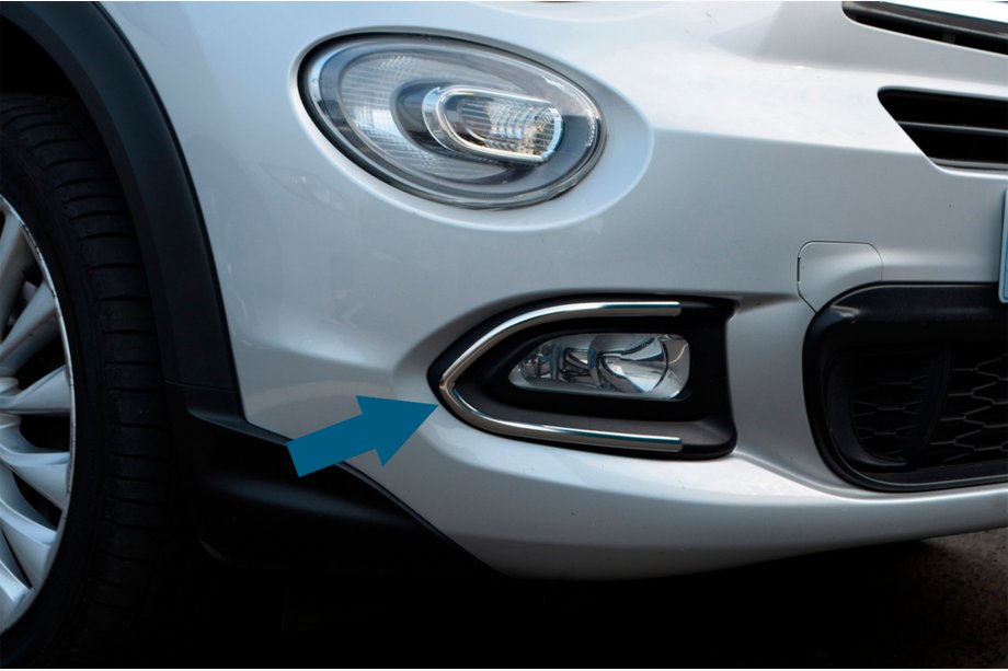 Fiat 500X 2014–2024 Sumuvalojen kromikehykset (ruostumaton teräs) Image