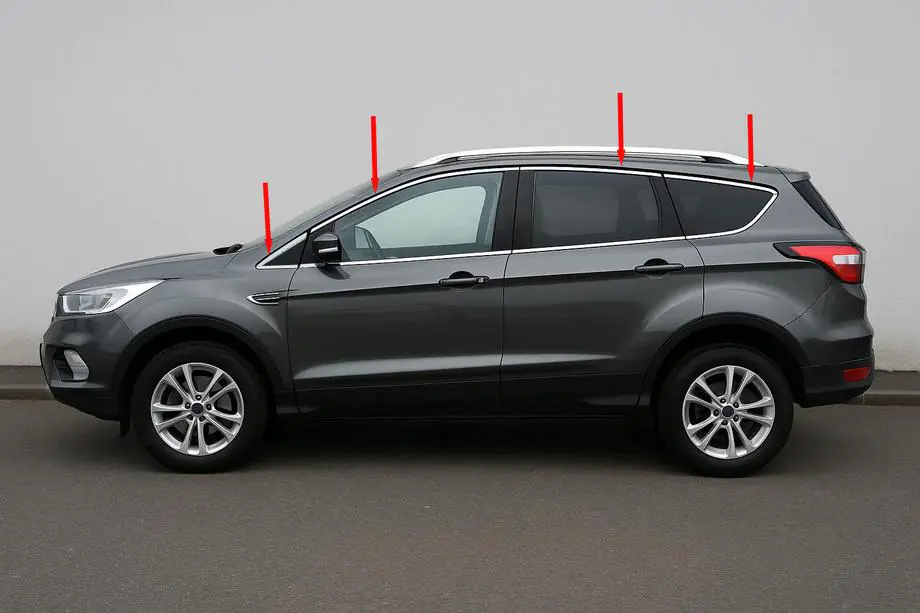Ford Kuga/Escape 2013–2019 Ikkunalasin yläreunan listat (12 kpl, ruostumaton teräs) Image