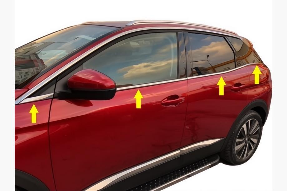 Peugeot 3008 2016–2023 Ikkunoiden alalistat (8 kpl, ruostumaton teräs) OmsaLine – italialainen ruostumaton teräs Image