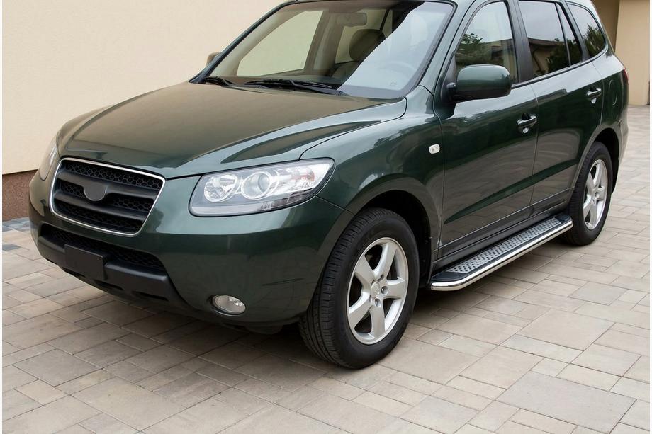 Hyundai Santa Fe 2 2006–2012 Maydos V2 sivuportaat (2 kpl, alumiini ↗ ruostumaton teräs) Image