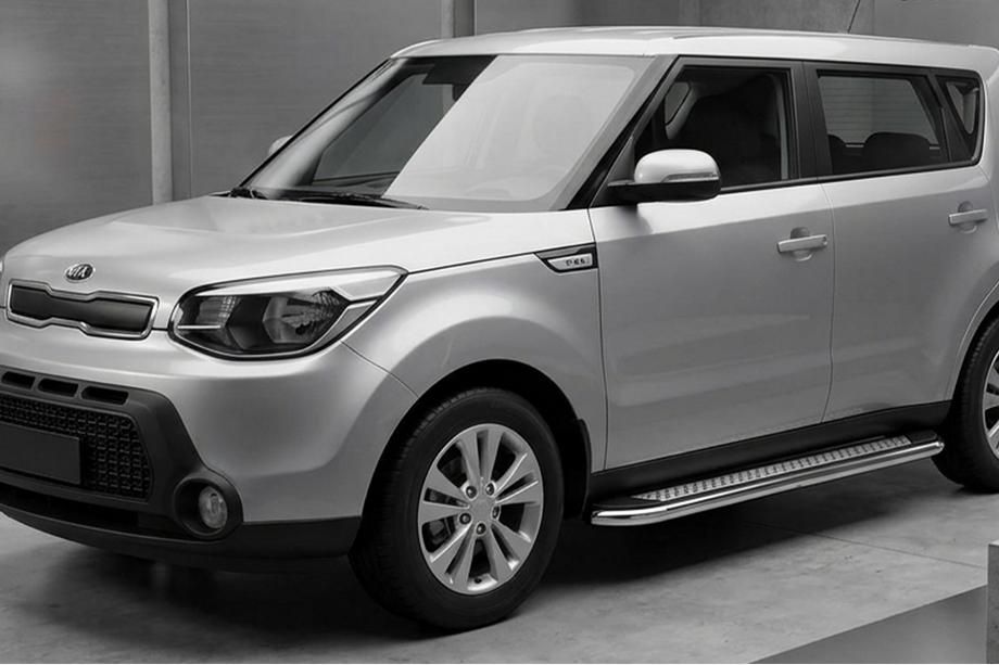Kia Soul II 2013–2018 Maydos V2 sivuportaat (2 kpl, alumiini ↗ ruostumaton teräs) Image