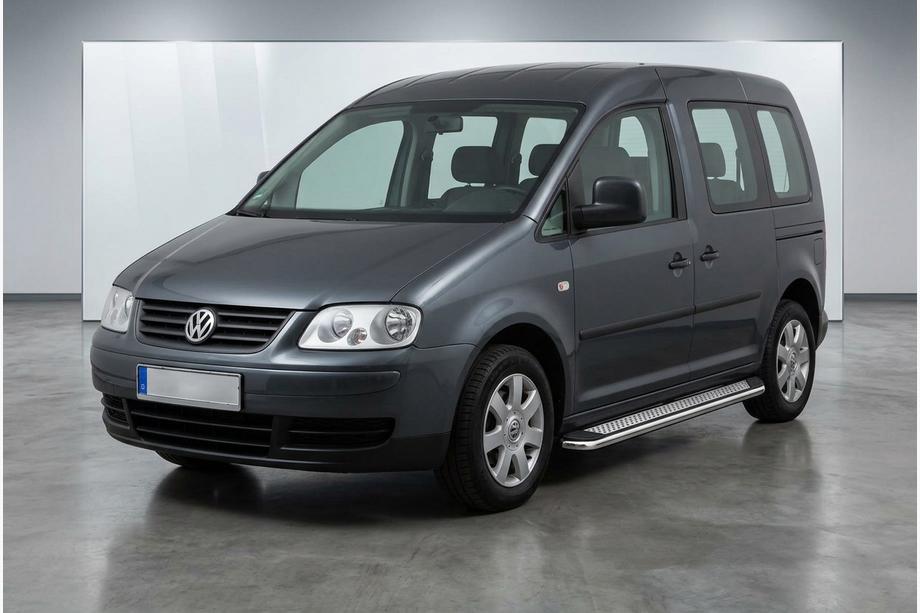 Volkswagen Caddy 2004–2010 Maydos V2 sivuportaat (2 kpl, alumiini ↗ ruostumaton teräs) Maxi-alusta Image