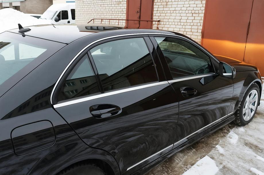 Mercedes C-sarja W204 2007–2015 Ruostumattomat teräspäällysteet ikkunalistoihin (6 kpl) Image