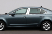 Skoda Octavia III A7 2013–2019 Ovipilarilistat (6 kpl, ruostumaton teräs) kuva 1