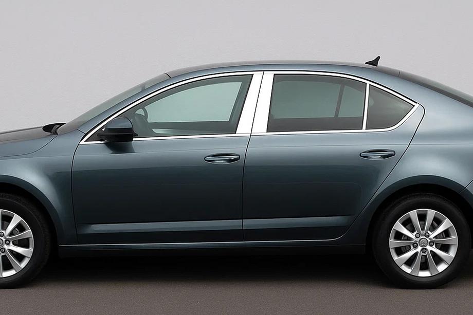 Skoda Octavia III A7 2013–2019 Ovipilarilistat (6 kpl, ruostumaton teräs) Image