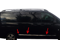 Mercedes Vito/V-class W447 2014– Oven listat (6 osaa, ruostumaton teräs) Pitkä, 1 sivuliukuovi kuva 1