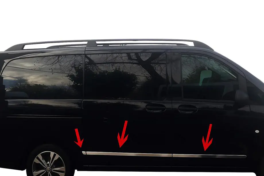 Mercedes Vito/V-class W447 2014– Oven listat (6 osaa, ruostumaton teräs) Image