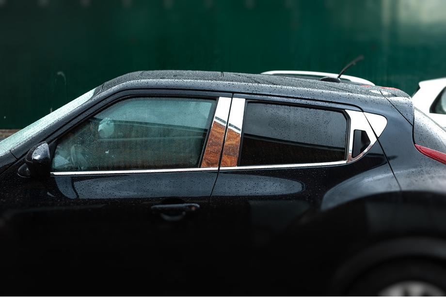 Nissan Juke 2010–2019 Ovipilarien kromilistat (8 kpl, ruostumaton teräs) Image