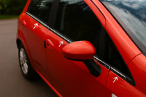 Nissan Micra K12 2003–2010 Ikkunakehyslistat (6 kpl, ruostumaton teräs) kuva 1