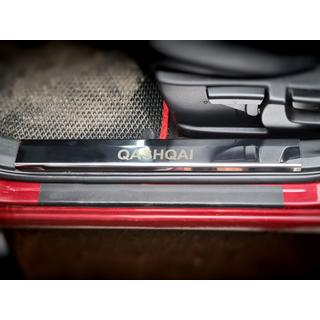 Kromatut kynnyslistat muoville (4 kpl, ruostumaton teräs) Nissan Qashqai 2007–2010 kuva 2