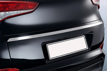 Hyundai Tucson TL 2016–2021 Rekisterikilven yläpuolinen kromilista (2015—2018, ylä, kapea, ruostumaton teräs) kuva 1
