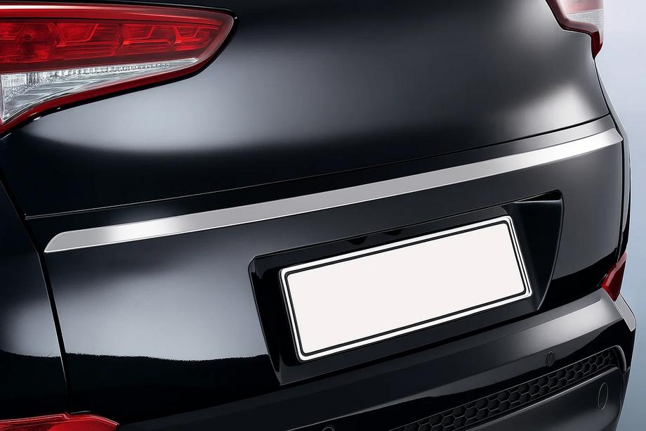 Hyundai Tucson TL 2016–2021 Rekisterikilven yläpuolinen kromilista (2015—2018, ylä, kapea, ruostumaton teräs) Image
