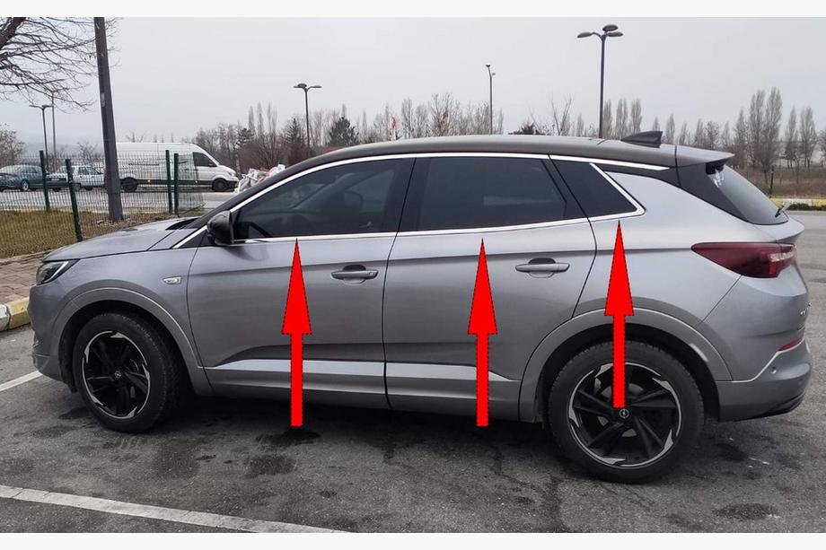 Opel Grandland X 2017– Ikkunalistojen alalistat (6 kpl, ruostumaton teräs) Image