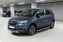 Opel Crossland X 2017–2024 Tayga Grey -sivuaskelmat (2 kpl, alumiini) kuva 1