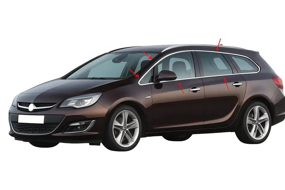 Opel Astra J 2009–2015 Täydelliset ikkunalistat (Sport Tourer, 12 kpl, ruostumaton teräs) Kuva 1