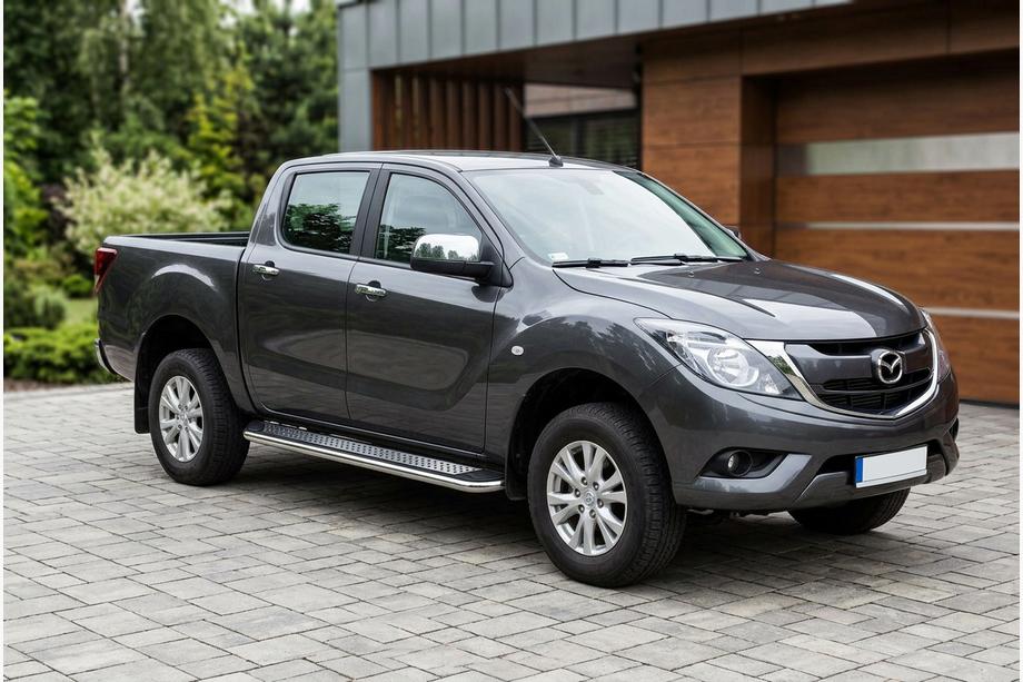 Mazda BT-50 2012– Sivuporrassarja Maydos v2 (2 kpl, alumiini ↗ ruostumaton teräs) Image