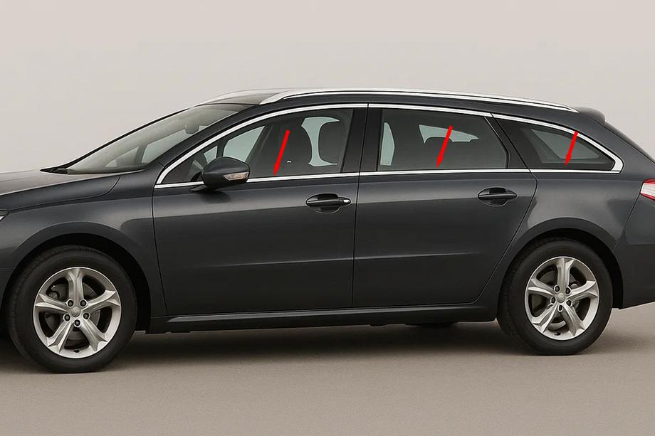 Peugeot 508 2010–2018 Ikkunoiden alalistat (SW, ruostumaton teräs) Image