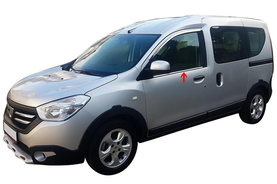 Dacia Dokker 2013–2022 Ikkunalistat (2 kpl, ruostumaton teräs) Carmos - turkkilainen teräs Image