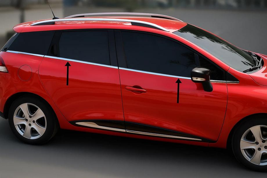 Renault Clio IV 2012–2019 Ikkunalistat (Sport Tourer, 8 kpl, ruostumaton teräs) Image