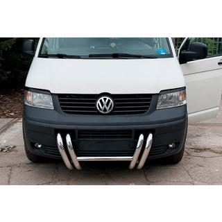 Härkäpuskuri ST006-03, sierainmalli (ruostumaton teräs) Volkswagen T5 Transporter 2003–2010 kuva 2