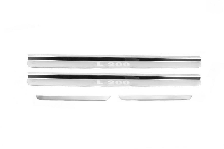 Mitsubishi L200 2006–2015 Carmos-kynnyslistat (4 kpl, ruostumaton teräs) Image