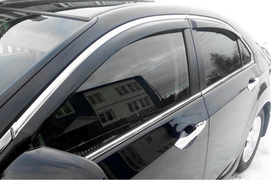 Honda Accord VIII 2008–2012 Tuuliohjaimet kromilistalla SD (4 kpl, HIC) Image