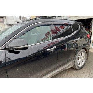 Ikkunatuulisuojat kromilistalla Long (4 kpl, HIC) Hyundai Santa Fe 3 2012–2018 kuva 1