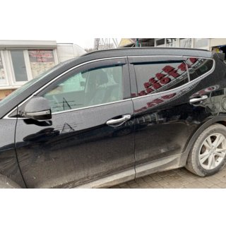 Ikkunatuulisuojat kromilistalla Long (4 kpl, HIC) Hyundai Santa Fe 3 2012–2018 kuva 2