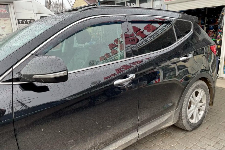 Hyundai Santa Fe 3 2012–2018 Ikkunatuulisuojat kromilistalla Long (4 kpl, HIC) Image