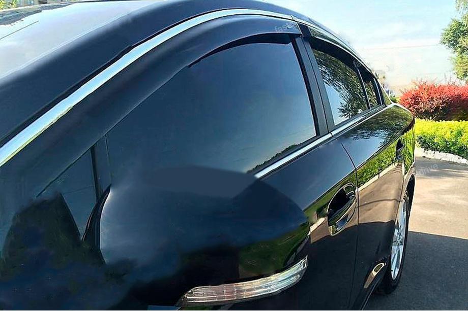 Honda Crosstour 2009–2015 Sivulasien tuuliohjaimet kromilistalla (4 kpl, HIC) Image