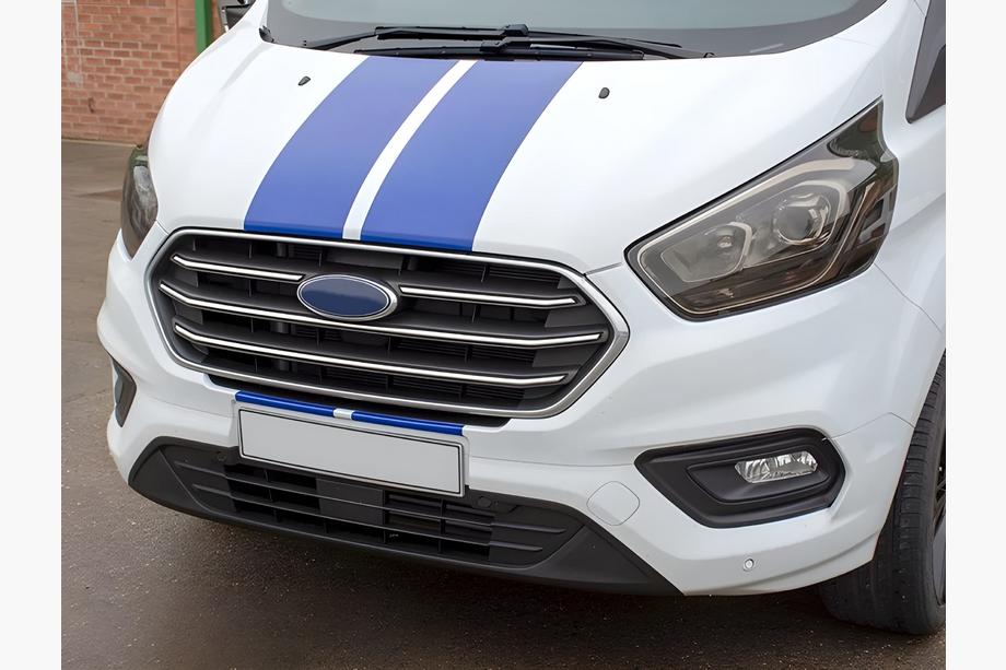Ford Custom 2013–2022 Jäähdyttimen säleikön listat 2018+ (4 kpl, ruostumaton teräs) Image