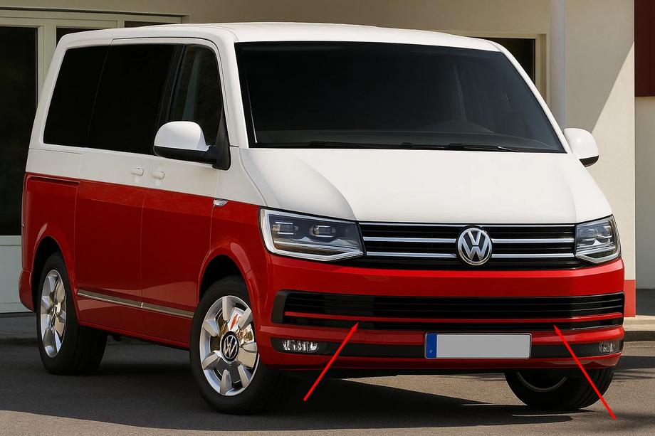 Volkswagen T6 2015–2024 Puskurin säleikön listat 2015-2019 (3 kpl, punainen) Image