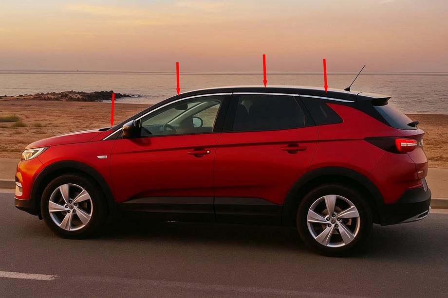 Opel Grandland X 2017– Yläikkunalistat (8 kpl, ruostumaton teräs) Image
