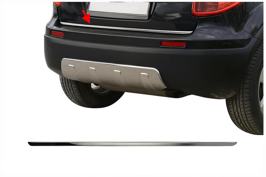 Fiat Sedici 2006–2014 Takalukun reunalista (ruostumaton teräs) Kuva 1