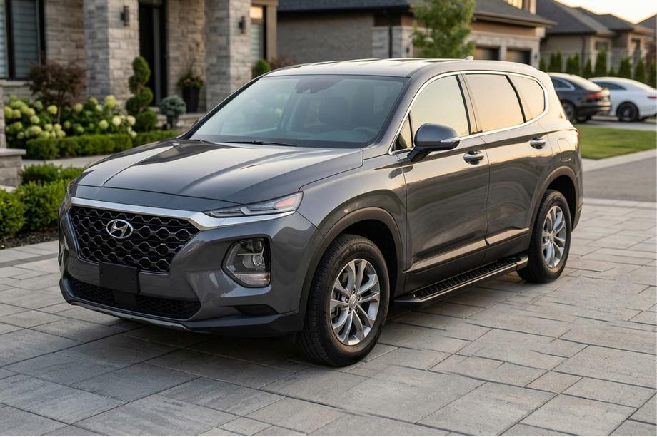 Hyundai Santa Fe 4 2018–2023 Allmond Black sivuaskelmat (2 kpl, alumiini) Image
