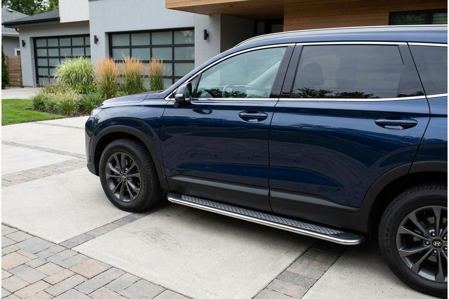 Hyundai Santa Fe 4 2018–2023 Maydos V2 sivuportaat (2 kpl, alumiini ↗ ruostumaton teräs) Image