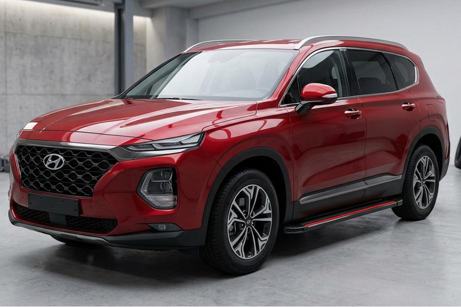 Hyundai Santa Fe 4 2018–2023 Sivuaskelmat Maya Red (2 kpl, alumiini) Image
