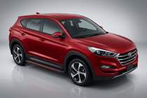 Hyundai Tucson TL 2016–2021 Maya Red-Black sivuportaat (2 kpl, alumiini) kuva 1