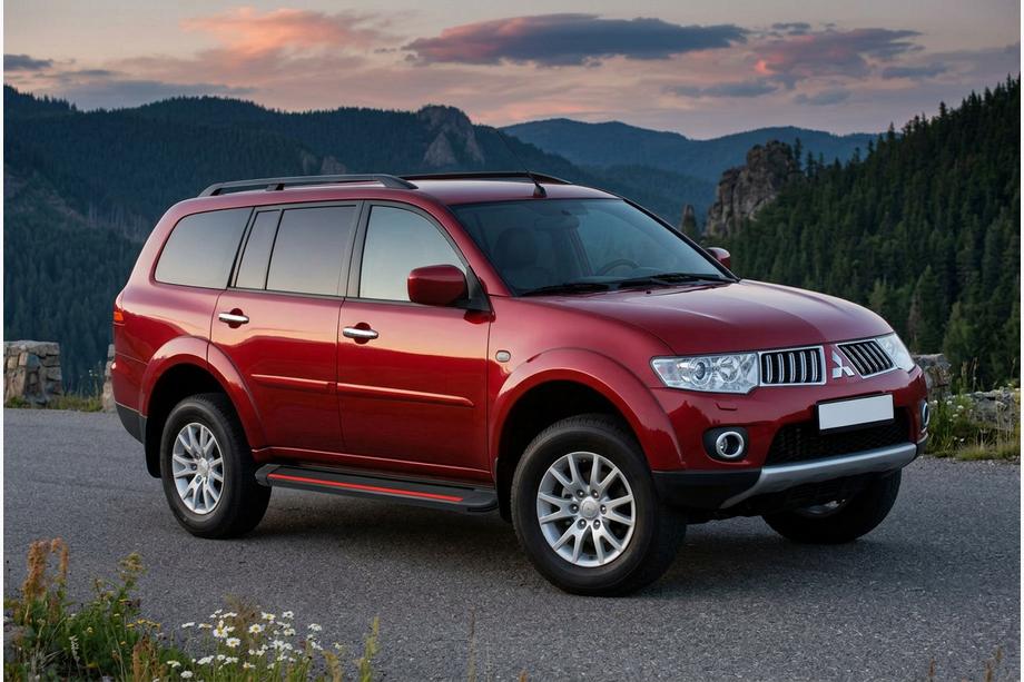 Mitsubishi Pajero Sport 2008–2015 Sivuaskelmat Maya Red (2 kpl, alumiini) Image