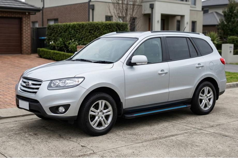 Hyundai Santa Fe 2 2006–2012 Sivuporrassarja Maya Blue-Black (2 kpl, alumiini) Kuva 1