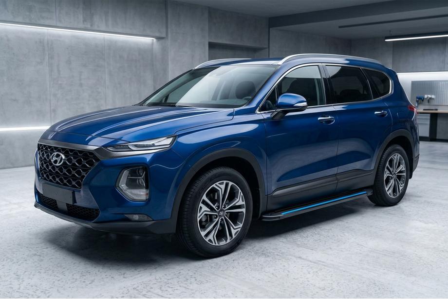Hyundai Santa Fe 4 2018–2023 Maya Blue sivuaskelmat (2 kpl, alumiini) Kuva 1