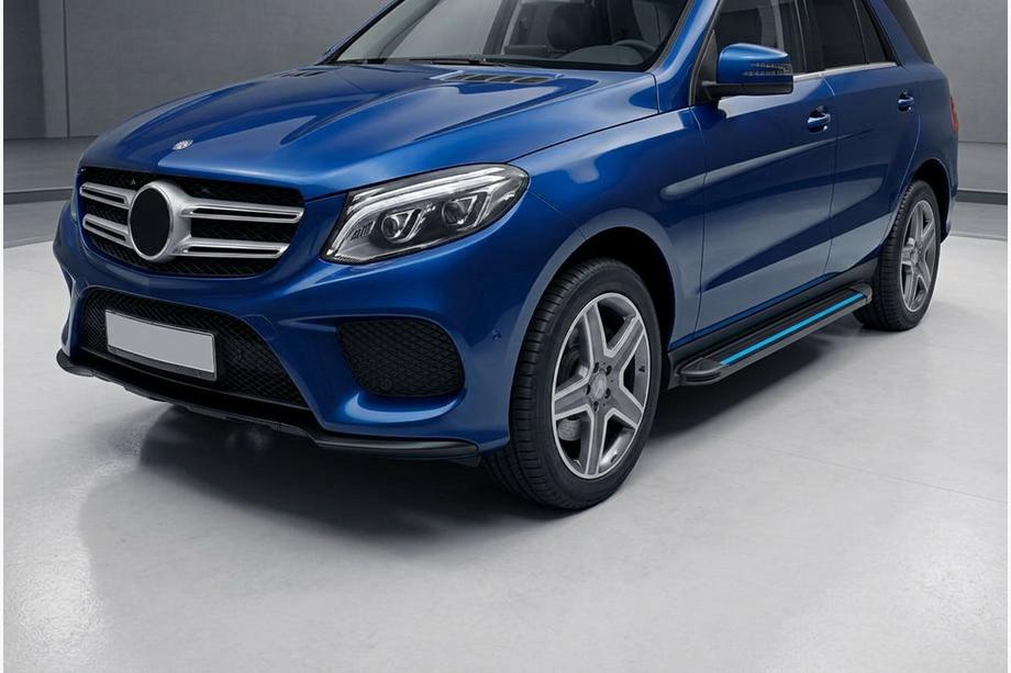 Mercedes GLE/ML class W166 2011–2018 Maya Blue sivuaskelmat (2 kpl, alumiini) Image