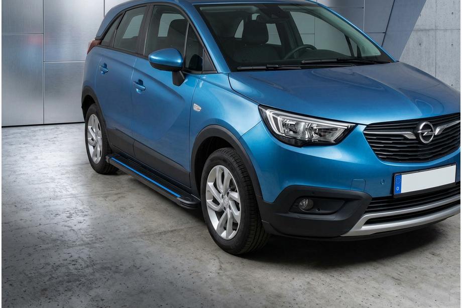Opel Crossland X 2017–2024 Maya Blue sivuaskelmat (2 kpl, alumiini) Image