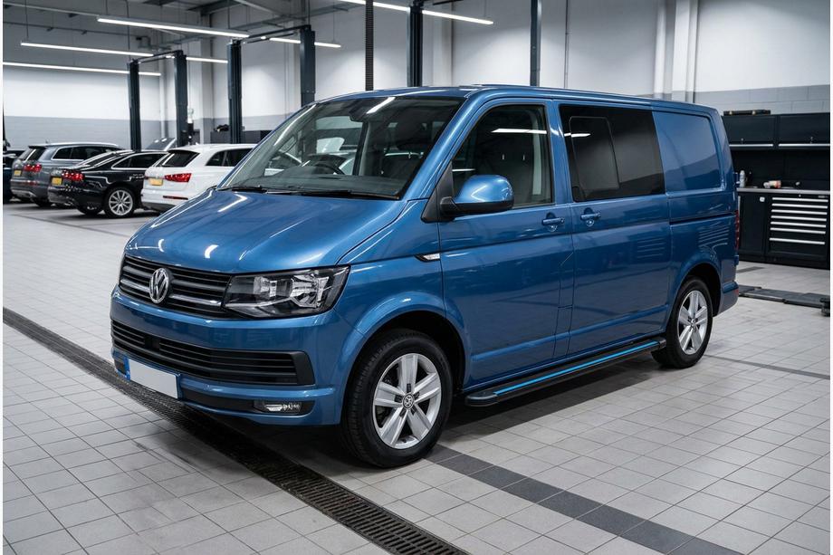 Volkswagen T6 2015–2024 Maya Blue sivuaskelmat (2 kpl, alumiini) Pitkä akseliväli Image