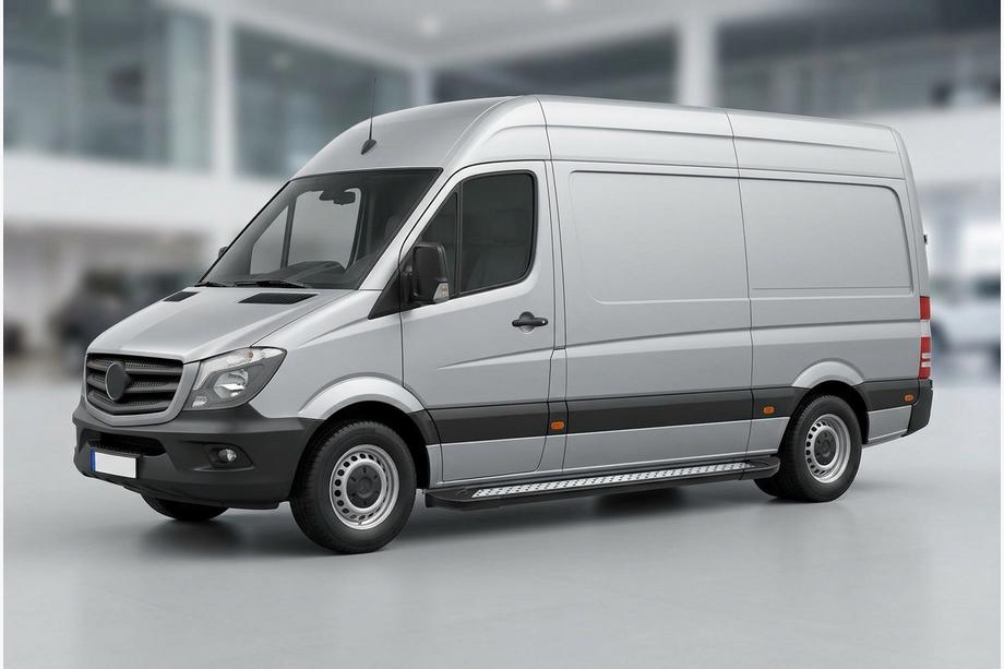 Volkswagen Crafter 2006–2016 Sivuastinlaudat New Vision Black (2 kpl, alumiini) Pitkä / Erittäin pitkä Image