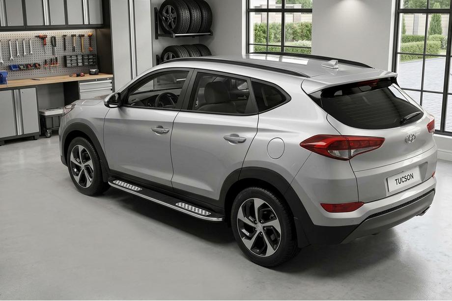 Hyundai Tucson TL 2016–2021 Tayga V2 sivukynnykset (2 kpl, alumiini) Image