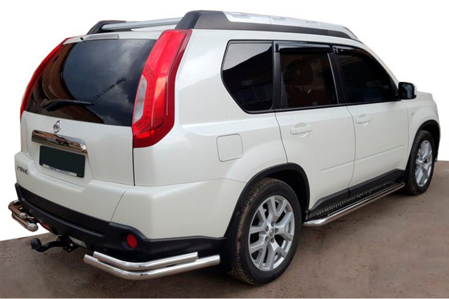 Nissan X-trail T31 2007–2014 Takakulmaputket AK003-Double (2 kpl, ruostumaton teräs) Image