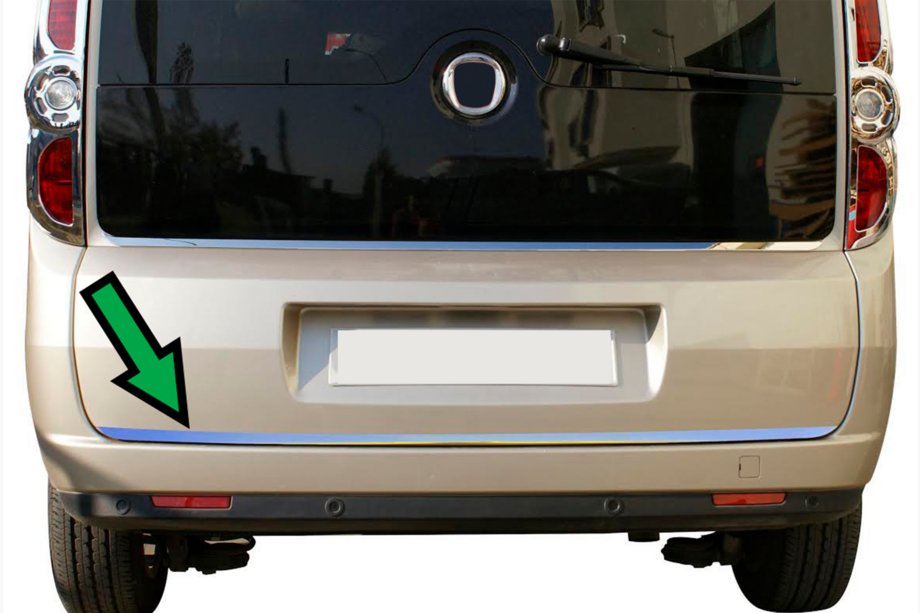 Fiat Doblo II 2010–2022 Takaluukun reunan suojalista (ruostumaton teräs) OmsaLine – italialainen ruostumaton teräs Kuva 2