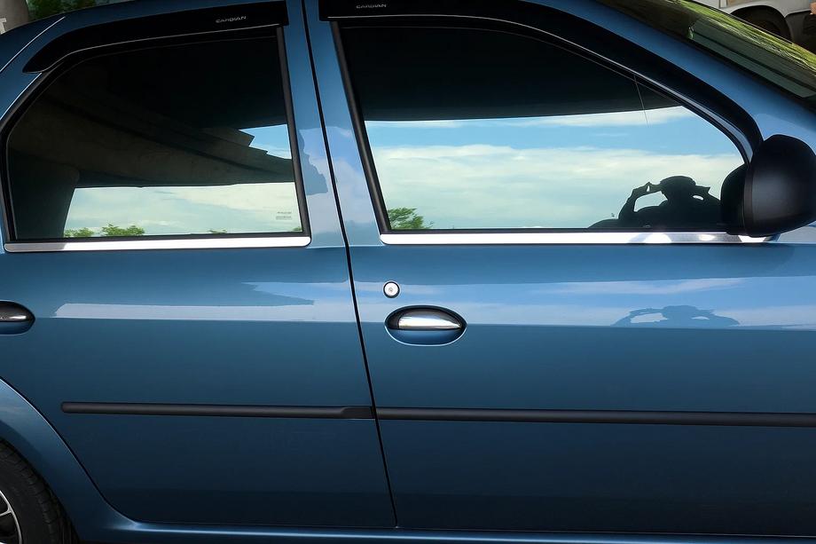 Renault Logan I 2008–2013 Ulkoiset ikkunalistat (4 kpl, ruostumaton teräs) Carmos - turkkilainen teräs Image